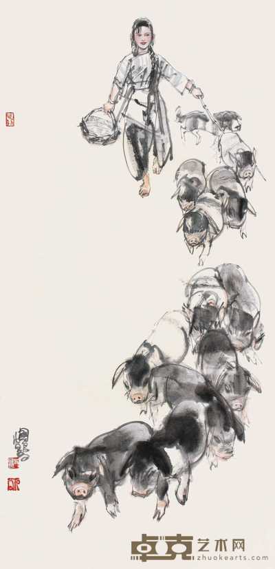 史国良 富贵图 镜心 138×68cm